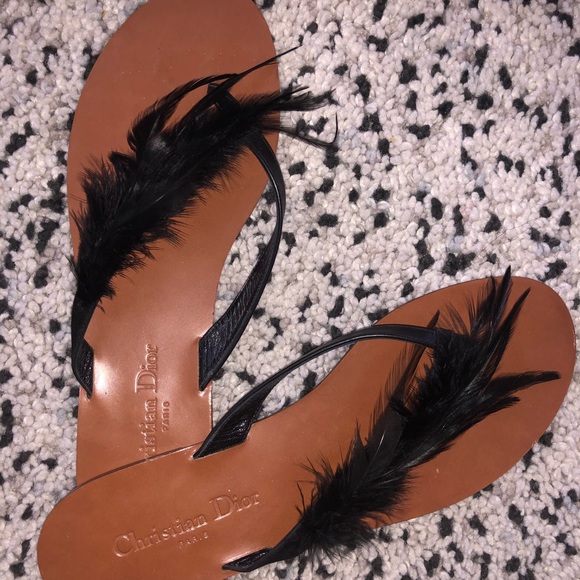 Christian Dior Sandals with feathers. - Picture 2 of 5